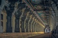 1220 meter-long corridor in Ramnathswami Temple at Rameshwaram Tamilnadu INDIA