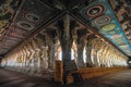 1220 meter-long corridor in Ramnathswami Temple at Rameshwaram Tamilnadu INDIA