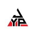 JYP triangle letter logo design with triangle shape. JYP triangle logo design monogram. JYP triangle vector logo template with red Royalty Free Stock Photo