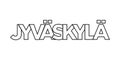 Jyvaskyla in the Finland emblem. The design features a geometric style, vector illustration with bold typography in a modern font