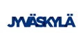 Jyvaskyla in the Finland emblem. The design features a geometric style, vector illustration with bold typography in a modern font