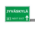 JYVASKYLA road sign isolated on white Royalty Free Stock Photo