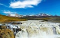 Jakulfall glacial river and Gygjarfoss waterfall, Iceland highlands - Beautiful icelandic nature landscape Royalty Free Stock Photo