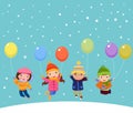 Children, winter clothes Royalty Free Stock Photo