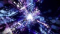 4K Abstract creative vj audio background. Hyper jump into another galaxy. fast lightspeed, neon glowing rays in motion