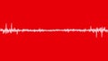 4k abstract music sound wave or audio wavefrom isolated on red background.Line digital minimalist voice and soundtrack.