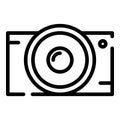 4k action camera icon, outline style Royalty Free Stock Photo