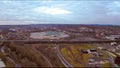 4K Aerial Drone Timelapse Footage of Tinsley Viaduct with Meadowhall in Distance, Sheffield, South Yorkshire, England