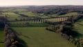 4K aerial footage of the Crimple Valley Viaduct near harrogate in North Yorkshire, UK