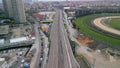 4K Aerial Footage of a train station and a horse racing track in Turkey