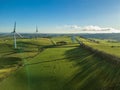 4K Aerial Photo of Royd Moor Wind Farm, Thurlstone, Sheffield, South Yorkshire, UK