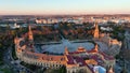 4k Aerial view of Plaza de Espana at sunrise in Seville, Spain. Royalty Free Stock Photo