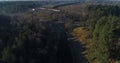 4k Beautiful aerial video of Pakhra river near Polivanovo