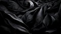 4K black luxury cloth, silk satin velvet, with floral shapes, gold threads, luxurious wallpaper, elegant abstract design Royalty Free Stock Photo