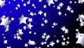 4K Blue or Silver star moving to the center of dark blue background or space. Motion graphic and animation background.
