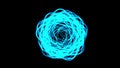 4k blue swril electrical wire in space.