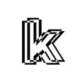 K brand name initial letter illustrative icon