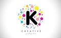 K Bubble Dots Letter Logo Design with Creative Colorful Bubbles.