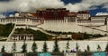 4k busy traffic & crowd in front of potala in lasa,tibet.