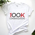 100k congratulations text isolated on white background Royalty Free Stock Photo