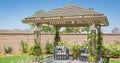 4k Contractor Facing Custom Pergola Drawing Transitioning to Photograph