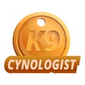 K9 cynologist logo, cartoon style