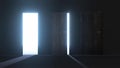 4k 3D animation - opening three doors