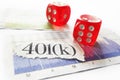 401k and dice concept Royalty Free Stock Photo