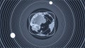 4K Digital Technology Earth Orbit line Loop Animation Background