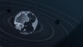 4K Digital Technology Earth Planet Orbit Loop Animation Background