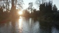 4k Aerial Incredible View of Sunset when Moving Along a Creek in Ashland, Oregon