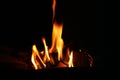 8k Fire Bonfire Camping Fire Background With black Background Orange and yellow flames