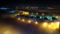 8K Fog Among Houses in City at Night