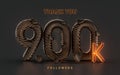 900k follower celebration banner on dark background