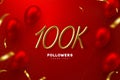 100K followers banner. Royalty Free Stock Photo