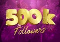 500 k followers 3d fireworks purple