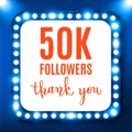 50k followers, social media banner, congratulation, celebration, vector illustration