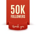 50k followers, social media banner, congratulation, celebration, vector illustration