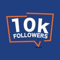 10k Followers Template for Celebrating in Online Social Media Networks Vector