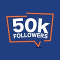 50k Followers Template for Celebrating in Online Social Media Networks Vector