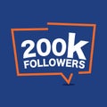 200k Followers Template for Celebrating in Online Social Media Networks Vector