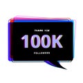 100k followers thank you. Vector illustration.