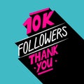 10K followers, Thank You card template with hand drawn elements. Royalty Free Stock Photo