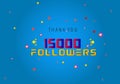 15k followers thank you colorful celebration template. social media followers banner.