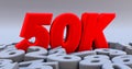 50k, 50000 followers thank you.