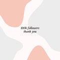 100k followers thank you social media poster caption vector template design with simple minimal abstract geometric shape