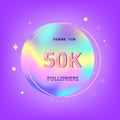 50k followers thank you. Vector illustration.