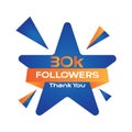 30k followers vector logo design icon vector.