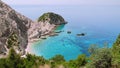 4k footage of Agia Eleni beach in Kefalonia Island, Greece. Tranquile atmosphere, beautiful rocky wild beaches with