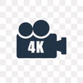 4K FullHD vector icon isolated on transparent background, 4K FullHD transparency concept can be used web and mobile